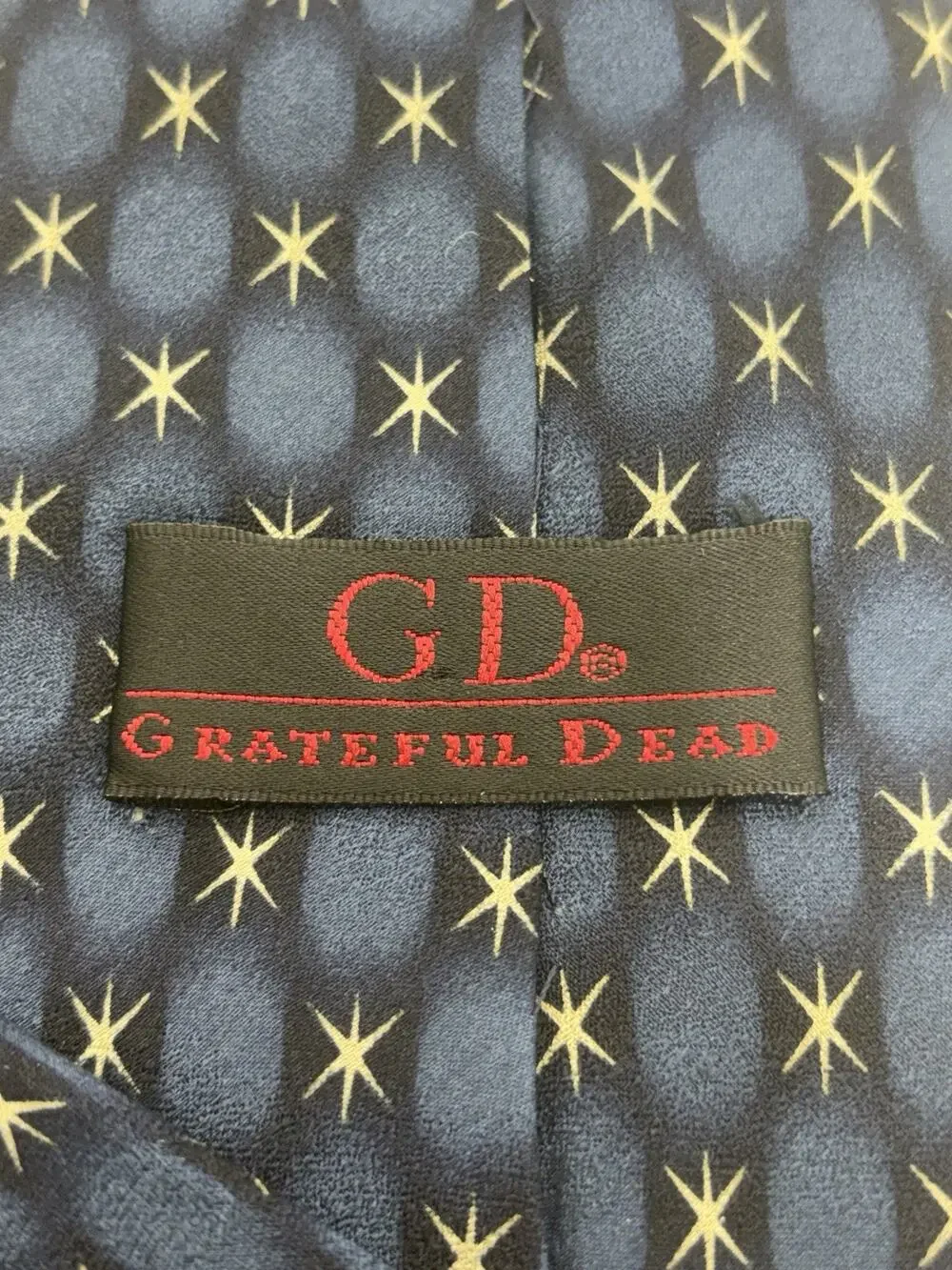 Vintage Grateful Dead GD Dog Star Nineteenth Set Silk Neck Tie Blue Star Pattern